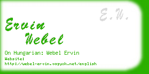 ervin webel business card